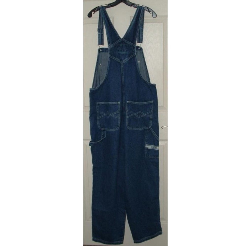 LAST ONE!!! NEW Vintage Sz 20 Blue Denim Carpenter Style Bib Overalls REVOLT - Picture 6 of 10